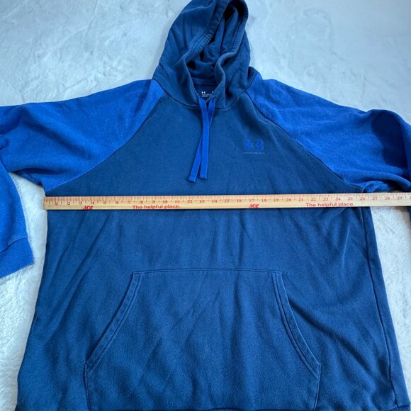 Under Armour Men’s Hoodie Sweatshirt XXL Loose Fit Blue Colorblock UA Logo - Picture 7 of 13